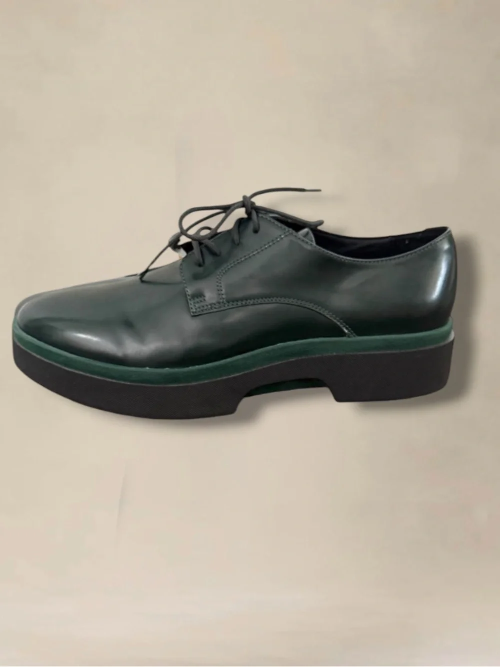Geox Respira Dark Forest Green Derby’s Platform Oxfords
